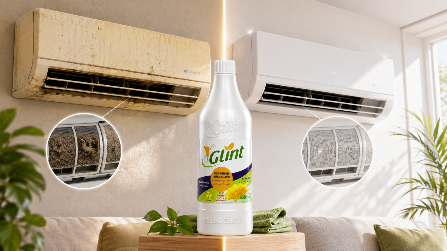 Breathable Freshness: Professional Air Conditioner Care with GLINT